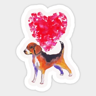 I love beagle Sticker